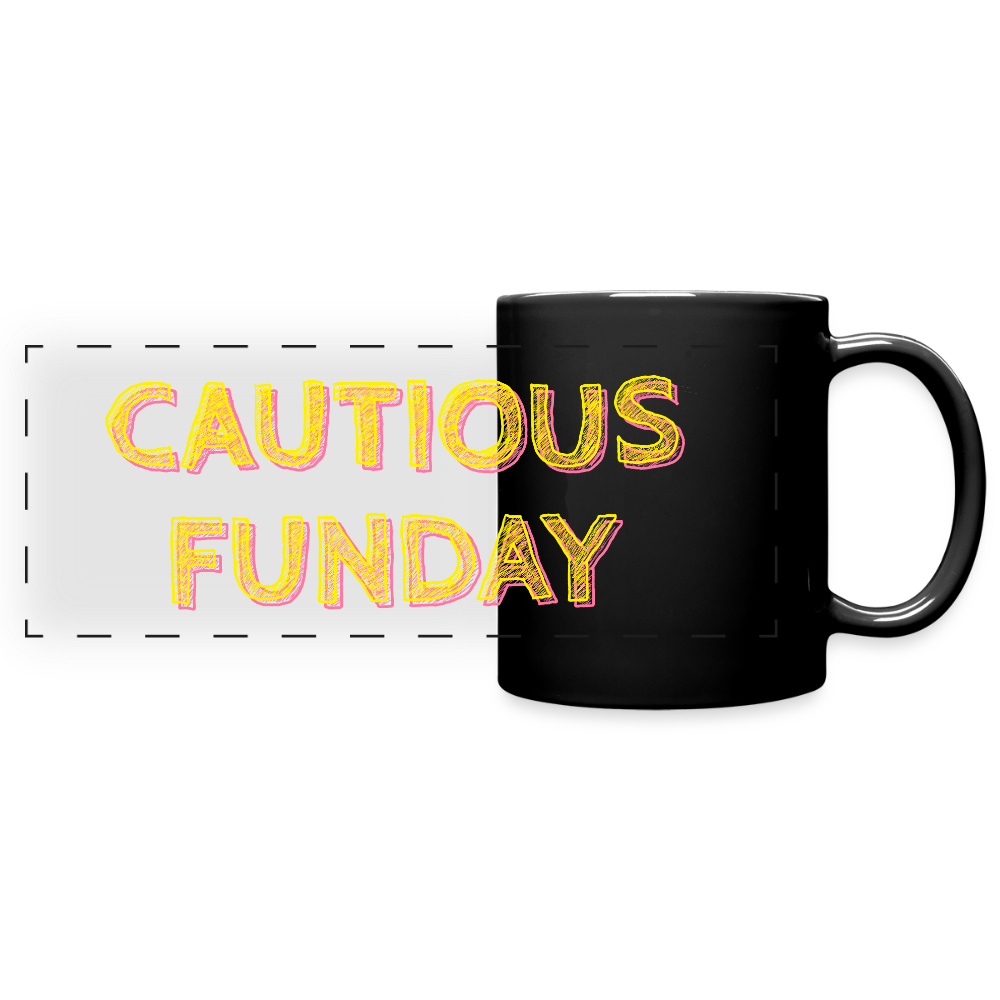Cautious Funday Panoramic Mug - black