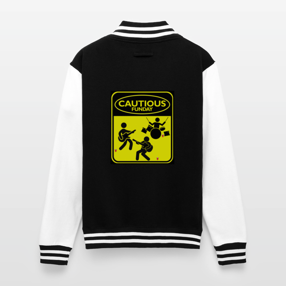 Cautious Letterman Jacket - black/white