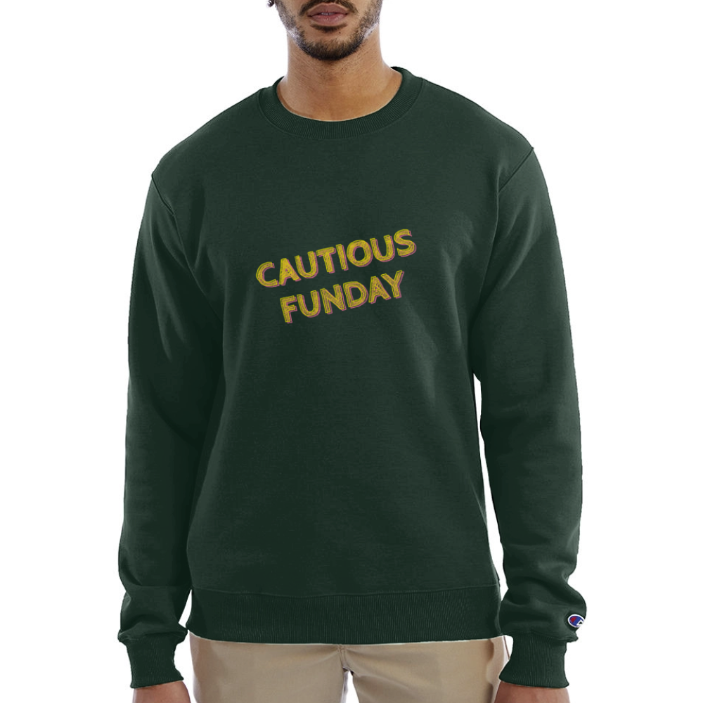 Cautious Funday Crew Sweatshirt - Dark Green