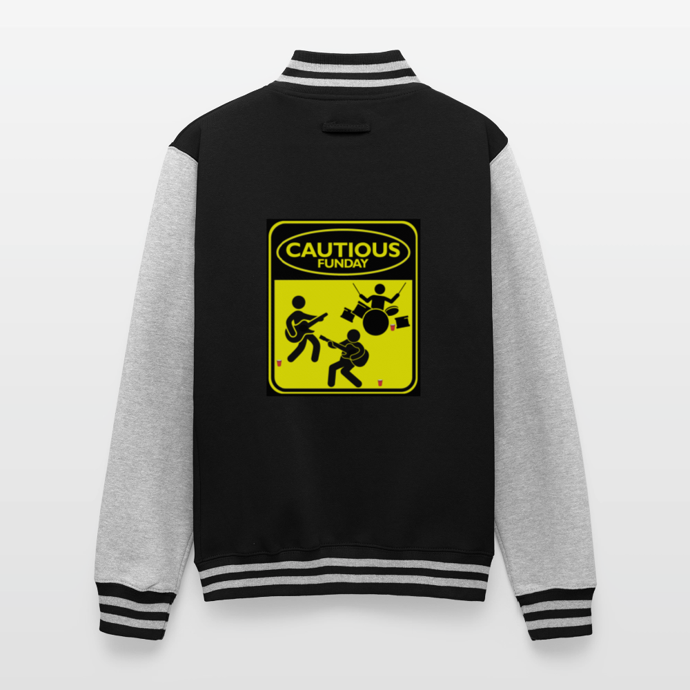 Cautious Letterman Jacket - black/heather grey