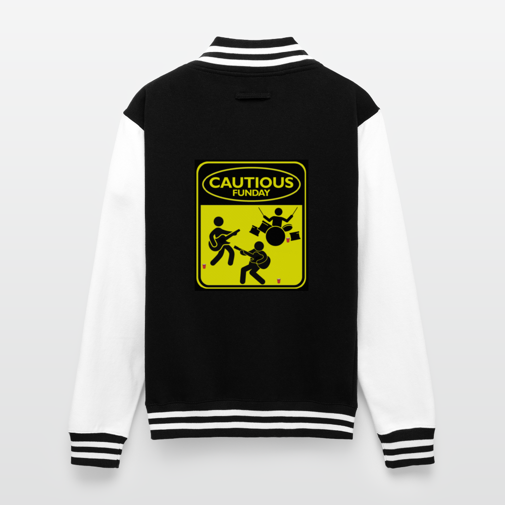 Cautious Letterman Jacket - black/white