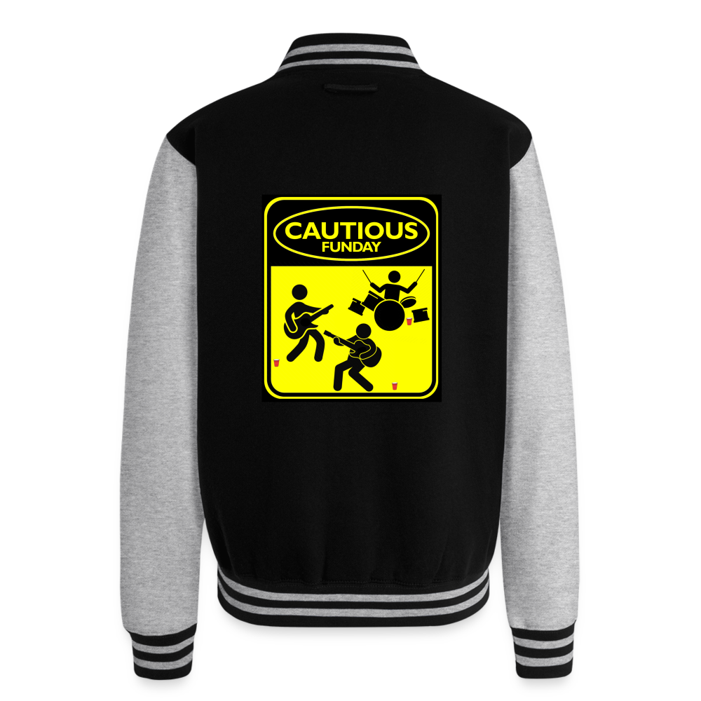 Cautious Letterman Jacket - black/heather grey
