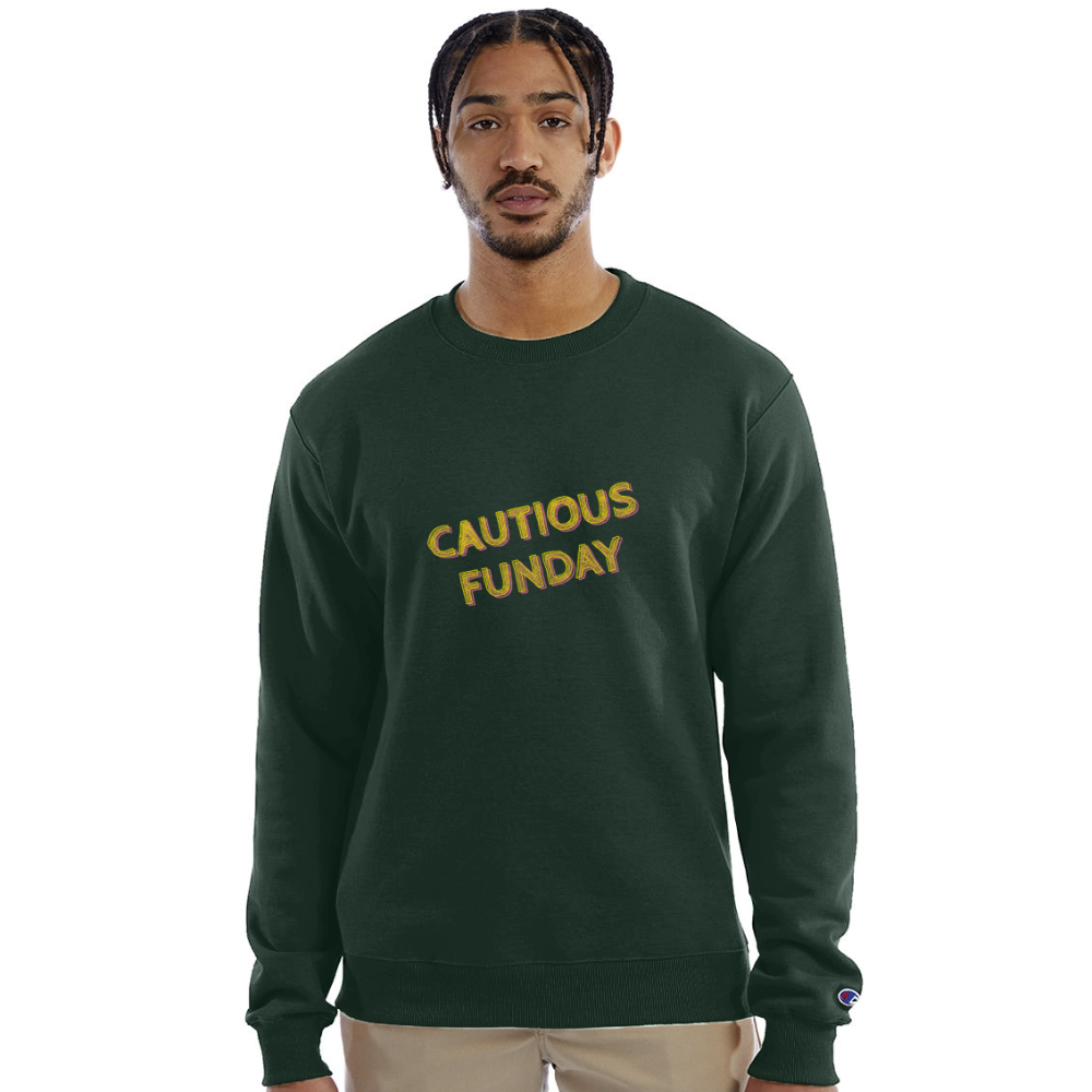 Cautious Funday Crew Sweatshirt - Dark Green