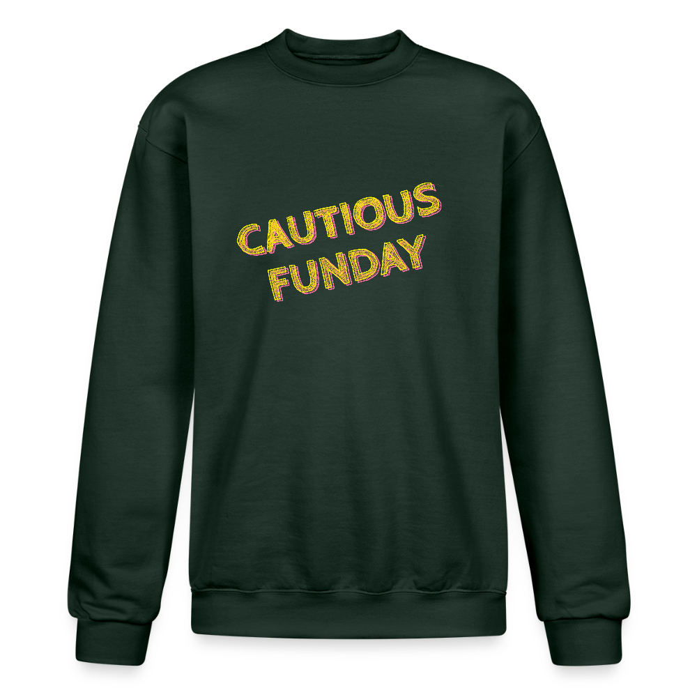 Cautious Funday Crew Sweatshirt - Dark Green