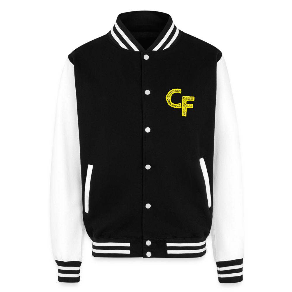 Cautious Letterman Jacket - black/white