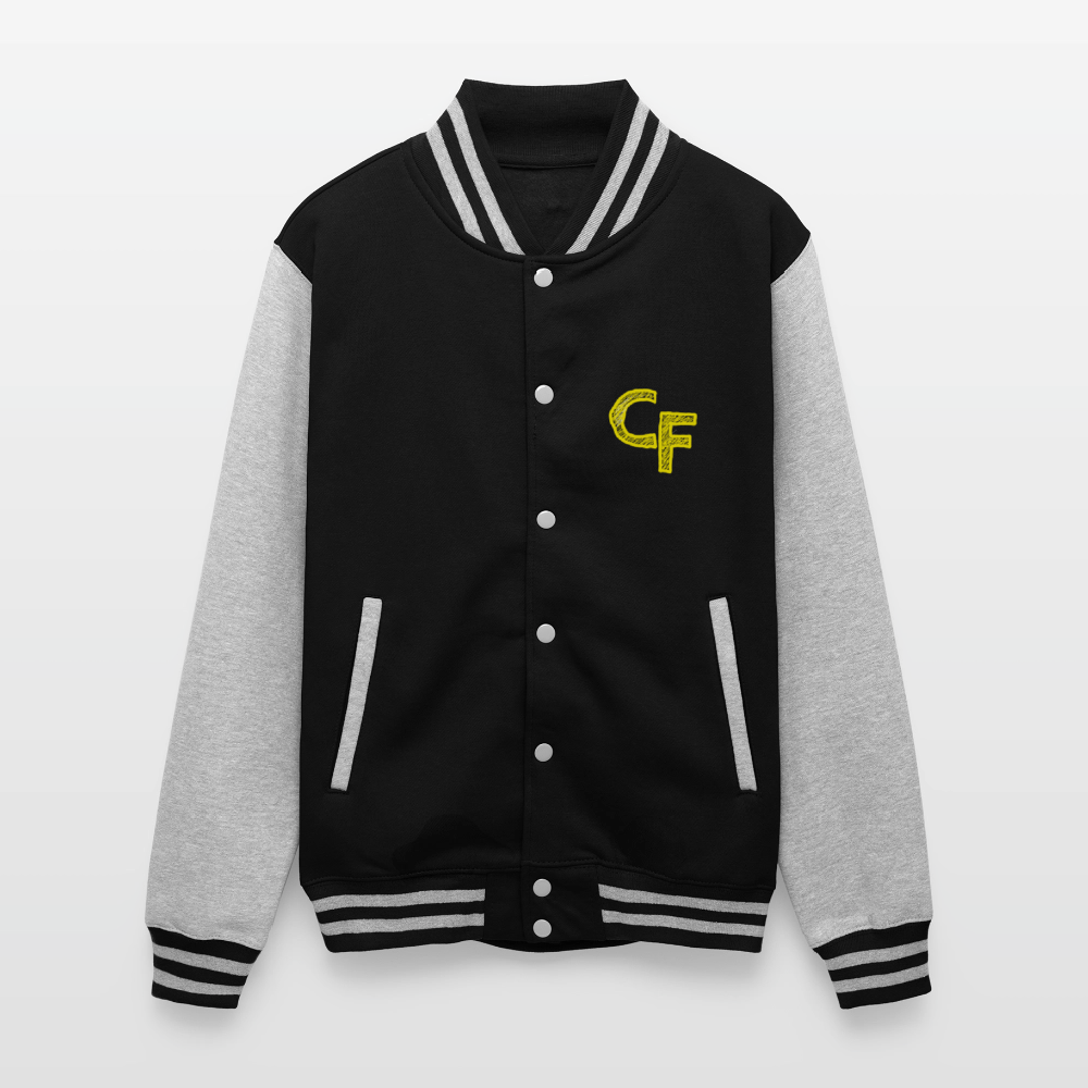 Cautious Letterman Jacket - black/heather grey