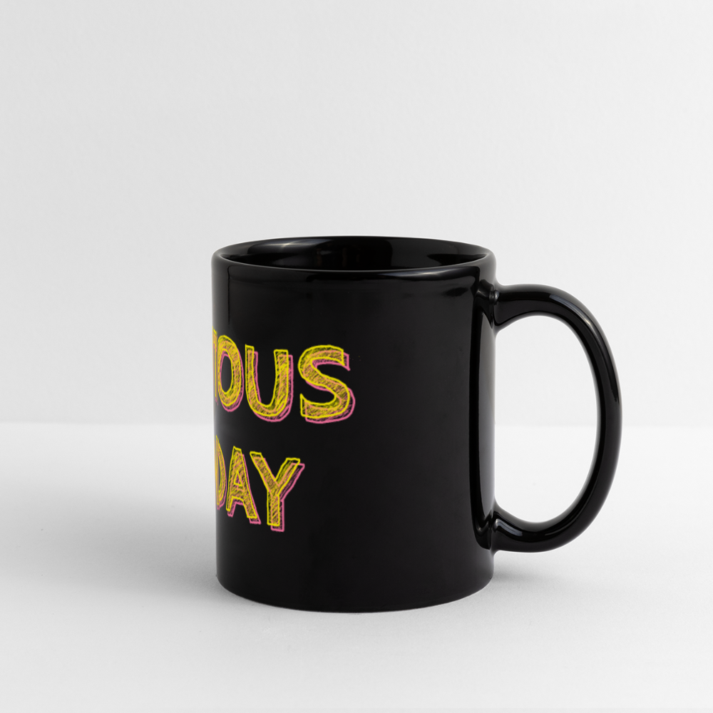 Cautious Funday Panoramic Mug - black