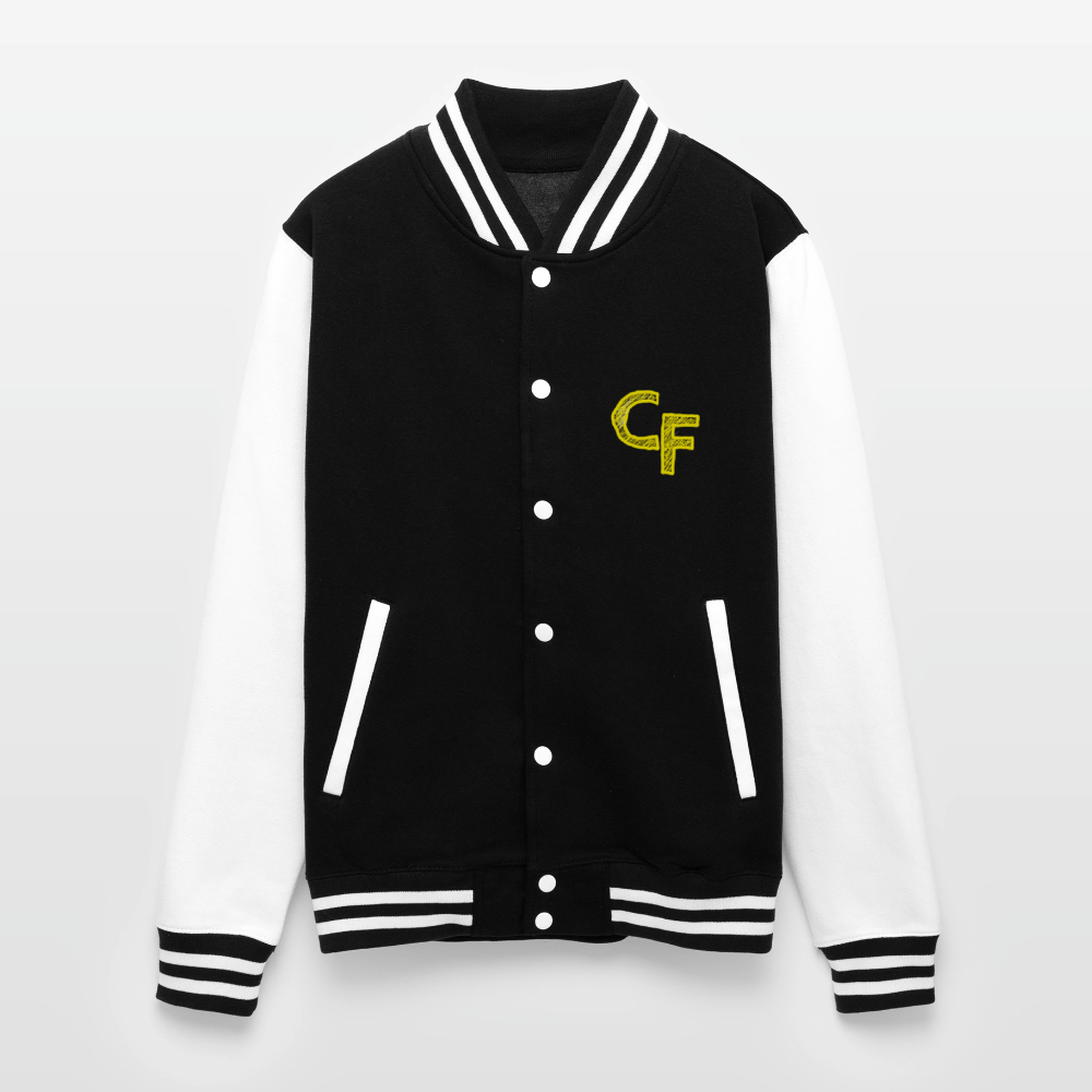 Cautious Letterman Jacket - black/white