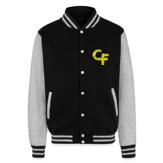 Cautious Letterman Jacket - black/heather grey