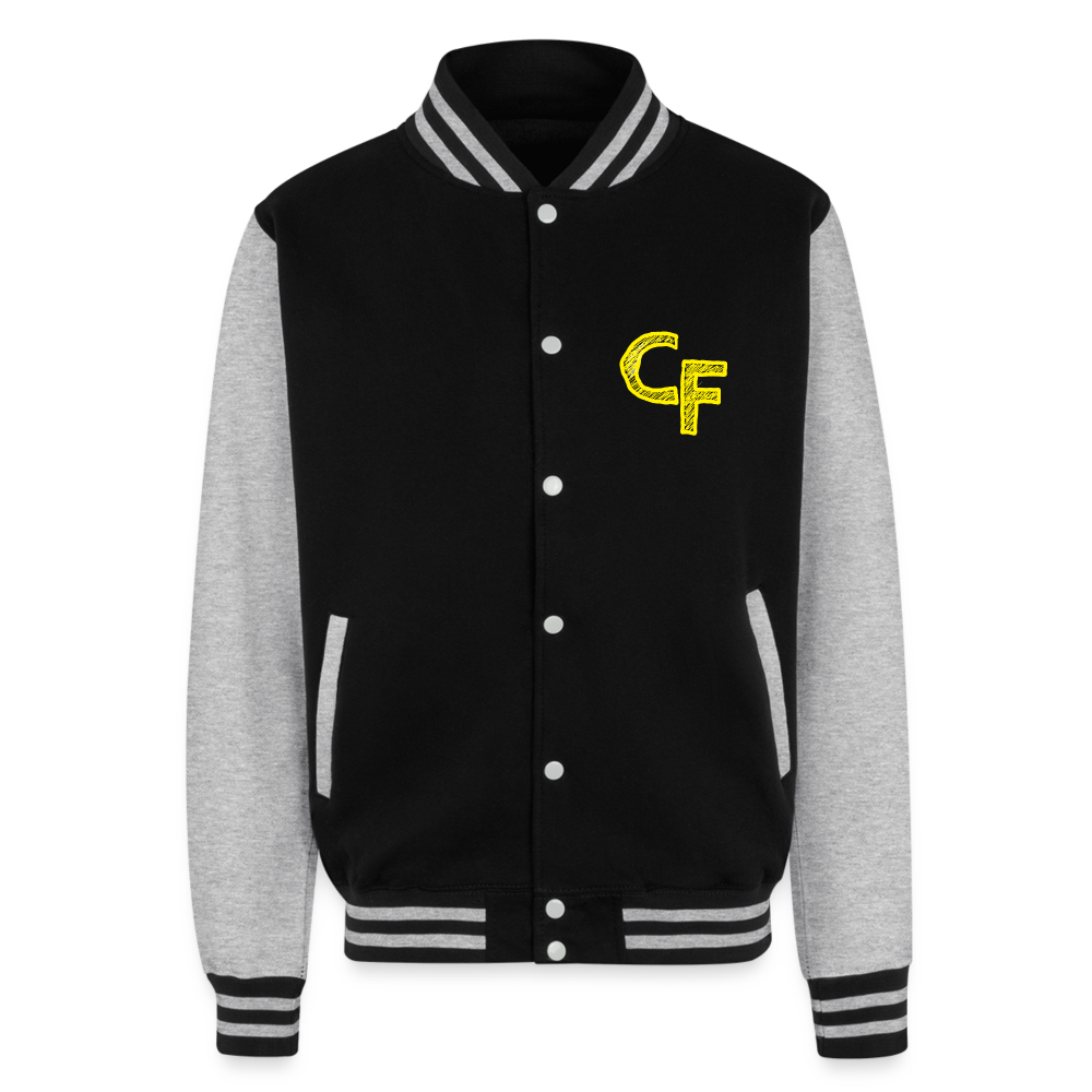 Cautious Letterman Jacket - black/heather grey