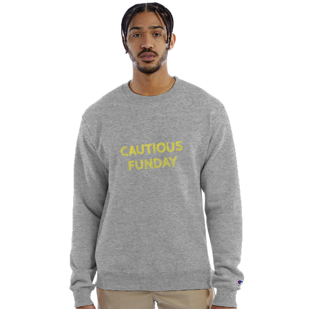 Cautious Funday Crew Sweatshirt - heather gray