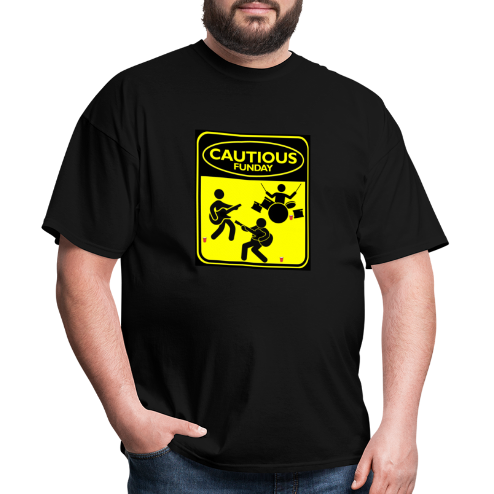 Cautious Funday Graphic Tee Unisex - black