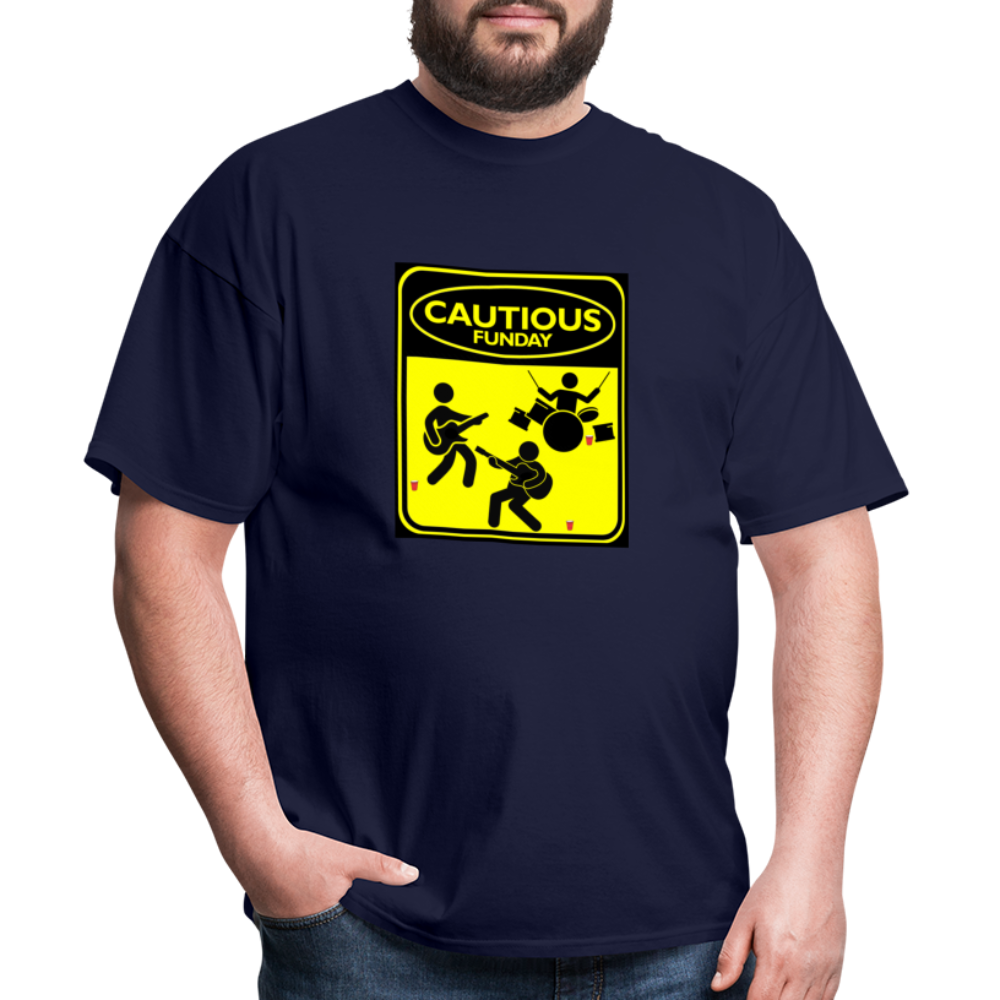 Cautious Funday Graphic Tee Unisex - navy