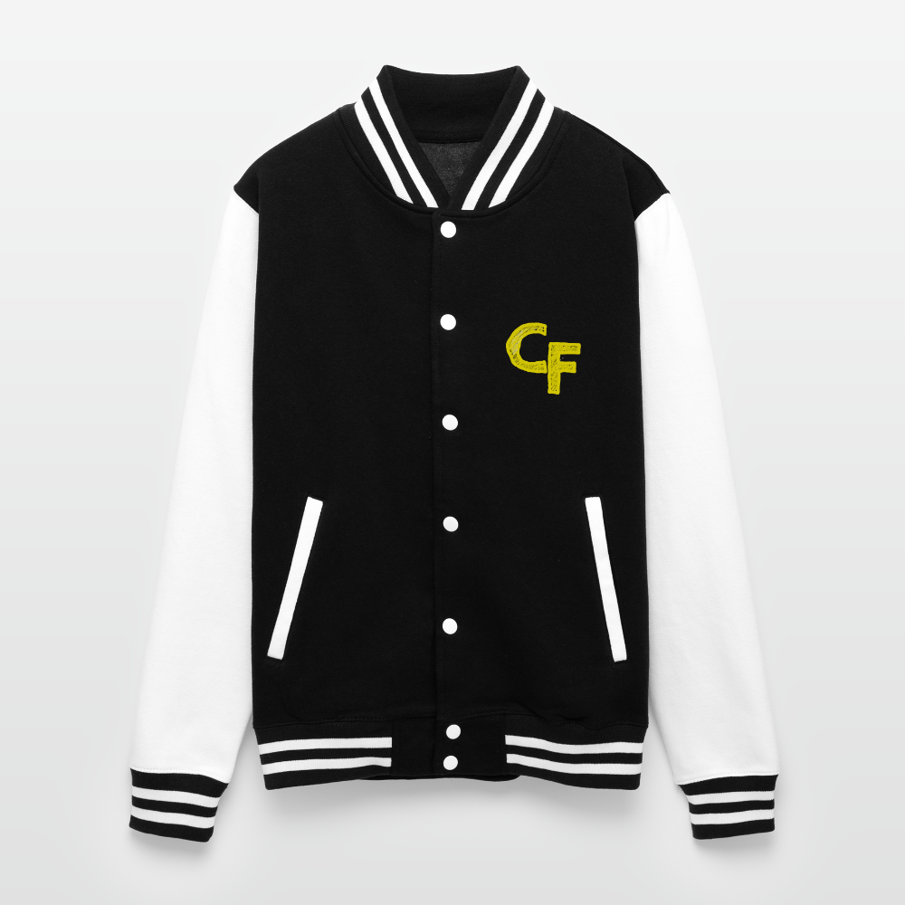 Cautious Letterman Jacket - black/white
