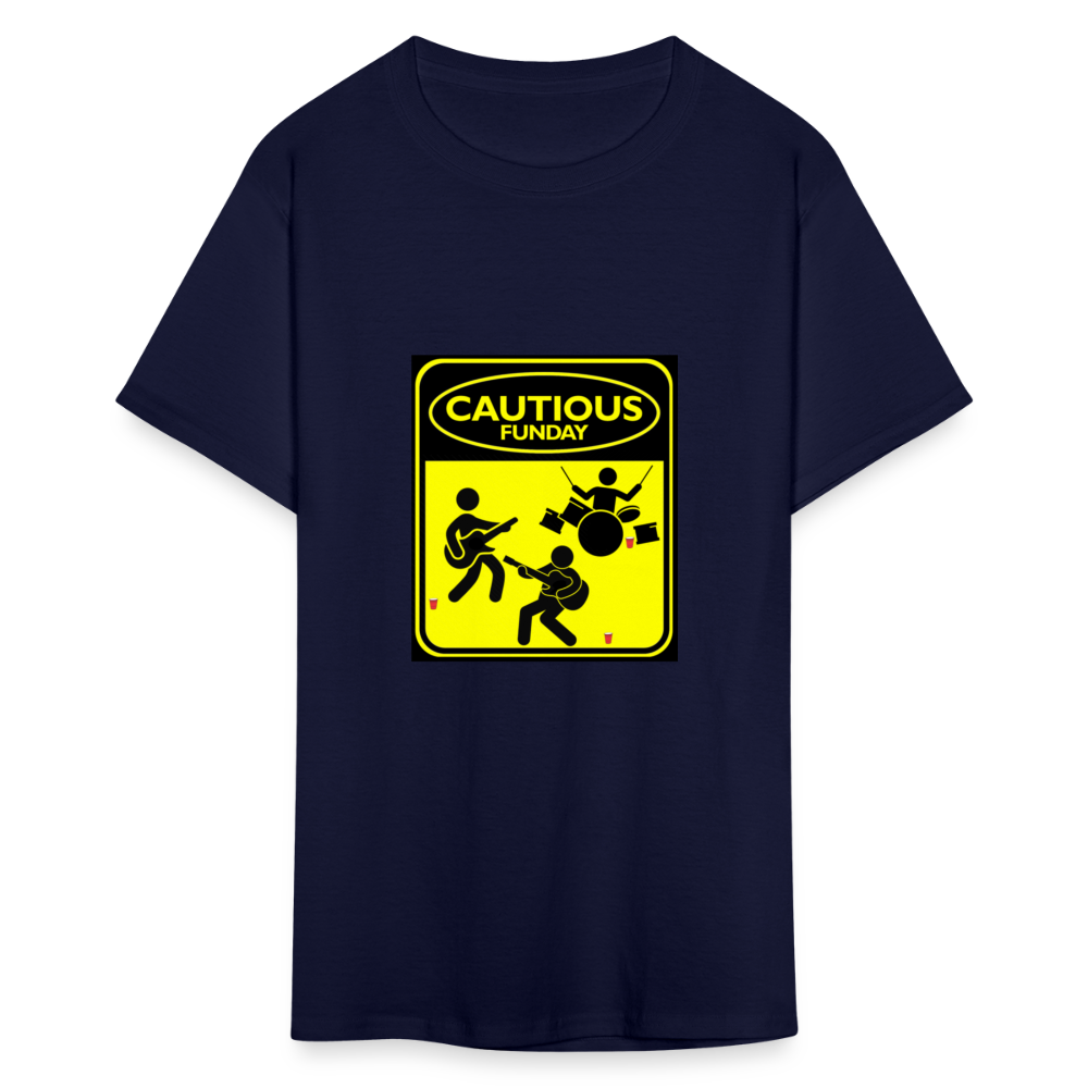 Cautious Funday Graphic Tee Unisex - navy