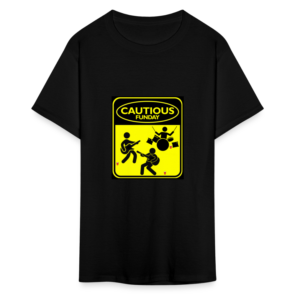Cautious Funday Graphic Tee Unisex - black
