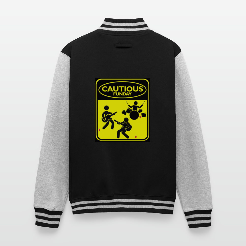 Cautious Letterman Jacket - black/heather grey