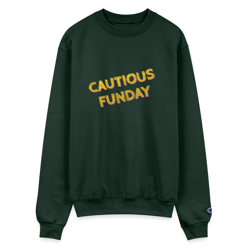 Cautious Funday Crew Sweatshirt - Dark Green