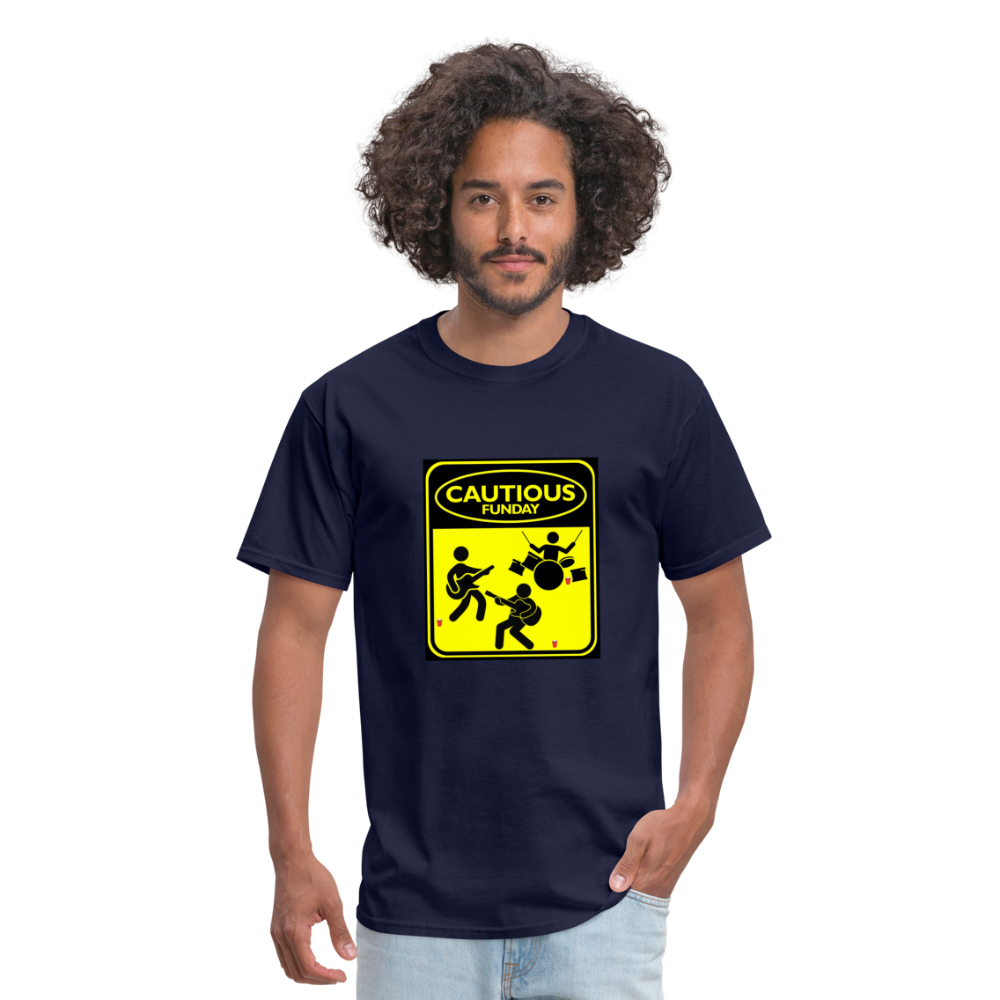Cautious Funday Graphic Tee Unisex - navy