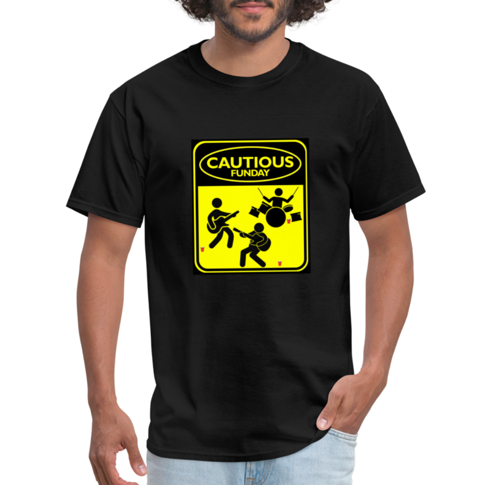 Cautious Funday Graphic Tee Unisex - black