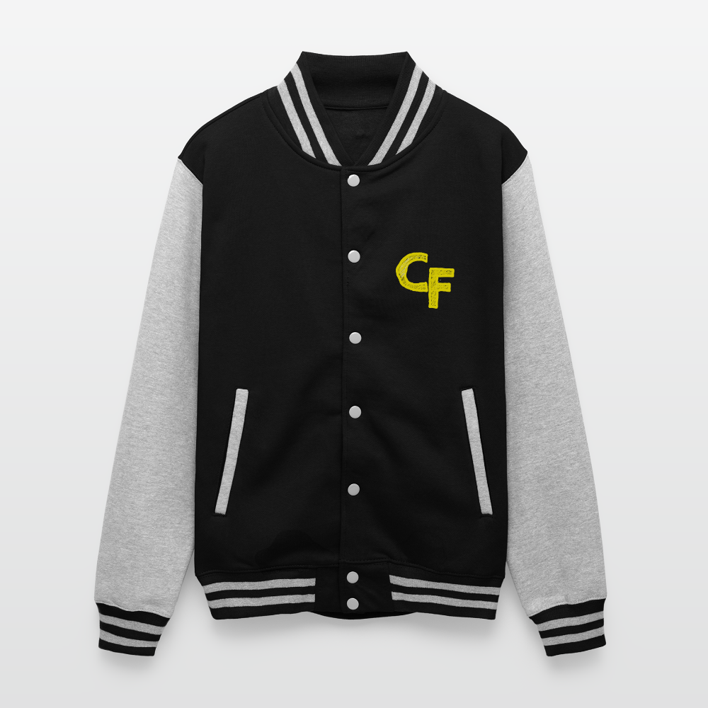 Cautious Letterman Jacket - black/heather grey