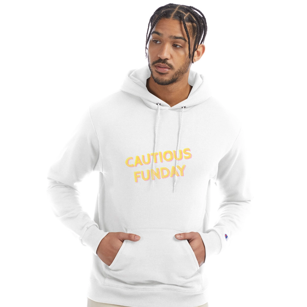 Cautious Funday Hoodie - white