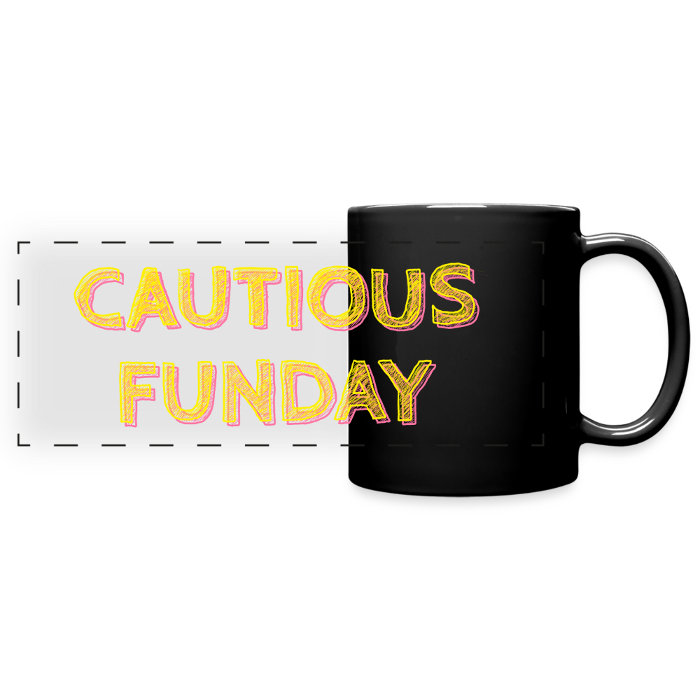 Cautious Funday Panoramic Mug - black